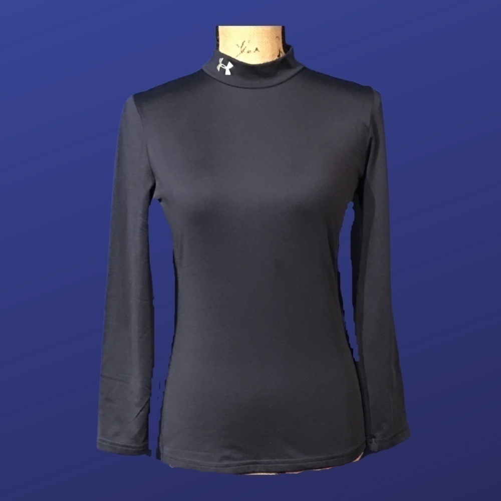 Under ARMOUR Women's/Boy’s Mock Long Sleeve Training Shirt, NAVY, Size YLG, EUC